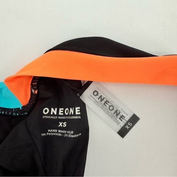 ONEONE Swimwear Jesse Swim Cheeky Bikini Bottom in Nassau Colorblock Black XS - Picture 8 of 13